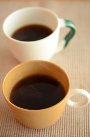 サンプルと自家焙煎豆の飲み比べ